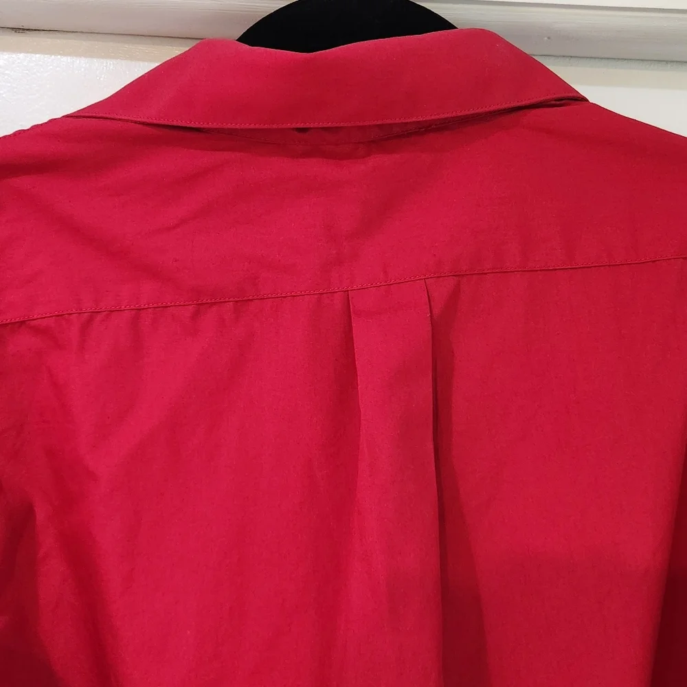 Men's Bill Robinson Red Button Down Long Sleeve Shirt, Size M - Picture 16 of 16
